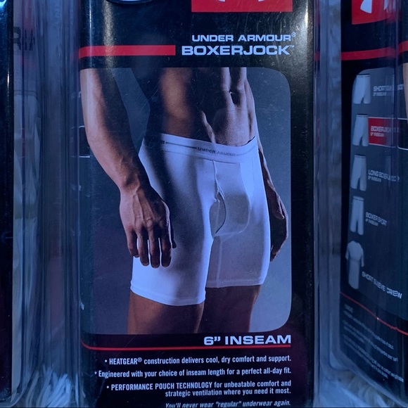 BNIB Men’s Under Armour white 6” inseam boxerjock™️ boxers/underwear/boxer brief - Picture 1 of 5